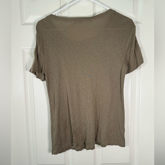 Michael Stars Olive Green Rivet Detail Short Sleeve Supima Cotton Micro Modal OS - Picture 6 of 6
